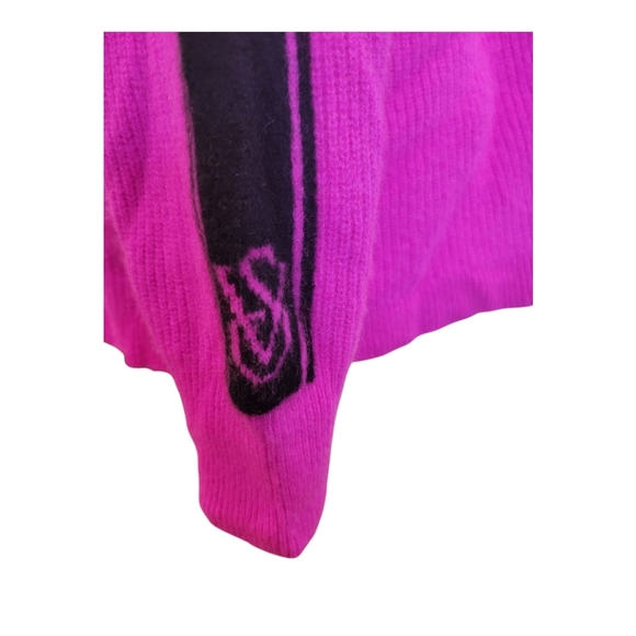 NWOT Victoria Secret Cashmere Sweater Top Large Pink & Black - Picture 5 of 6